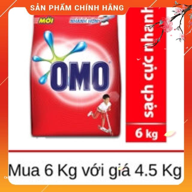 Bột Giặt Omo 6kg với giá 4,5kg sạch CỰC NHANH, CỰC MẠNH