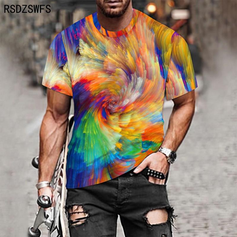 Áo Thun Tay Ngắn Dáng Rộng In Họa Tiết 3D Phong Cách Âu Mỹ Thời Trang Mùa Hè 2022 Cho Nam