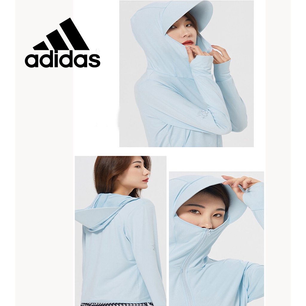 Áo Sơ Mi Chống Nắng Dáng Rộng In Logo Adidas Chất Liệu Mỏng Nhẹ Thoáng Khí Nhanh Khô Thời Trang Cho Nữ