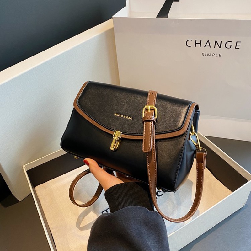 Ielgy Túi Đeo Vai Hình Vuông Cỡ Nhỏ / Vừa / Nhỏ Có Khóa Từ Tính Phong Cách Hàn Quốc Dễ Phối Đồ Thời Trang Cho Nữ