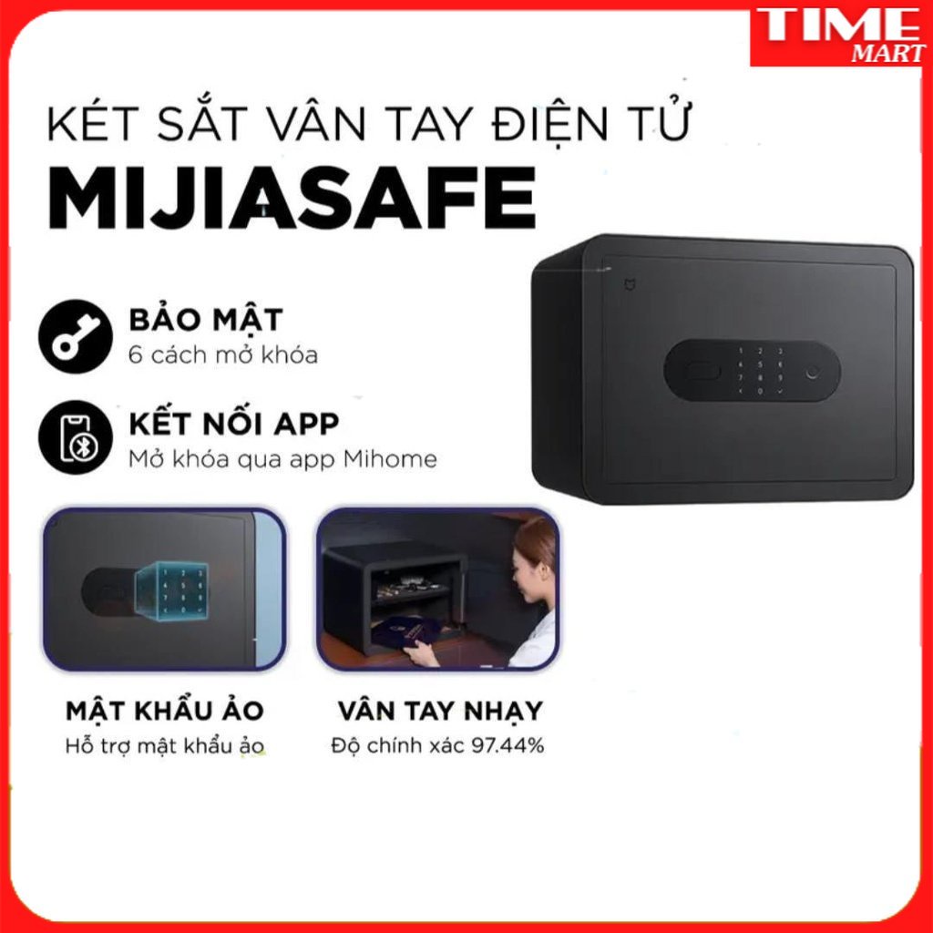 [CHÍNH HÃNG] Két sắt điện tử vân tay an toàn thông minh Xiaomi Mijia Smart Safe. Bảo hành đủ giấy tờ XIAOMI [TIME_MART]