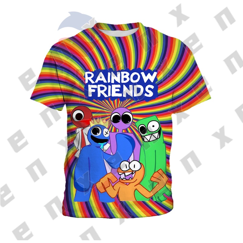 ROBLOX Áo Thun Tay Ngắn In Hình Cầu Vồng Thời Trang Cho Bé 3-13 Tuổi