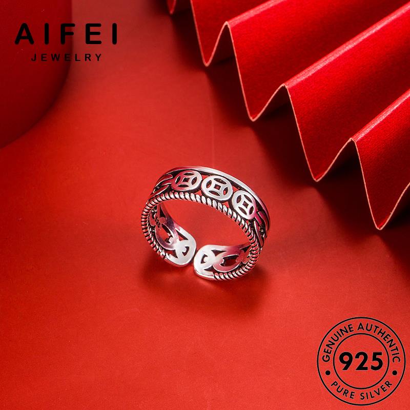 AIFEI JEWELRY nữ nguyên cổ phụ bản sức hàn trang thời quốc bạc xu kiện nhẫn 925 tiền thật điển R171
