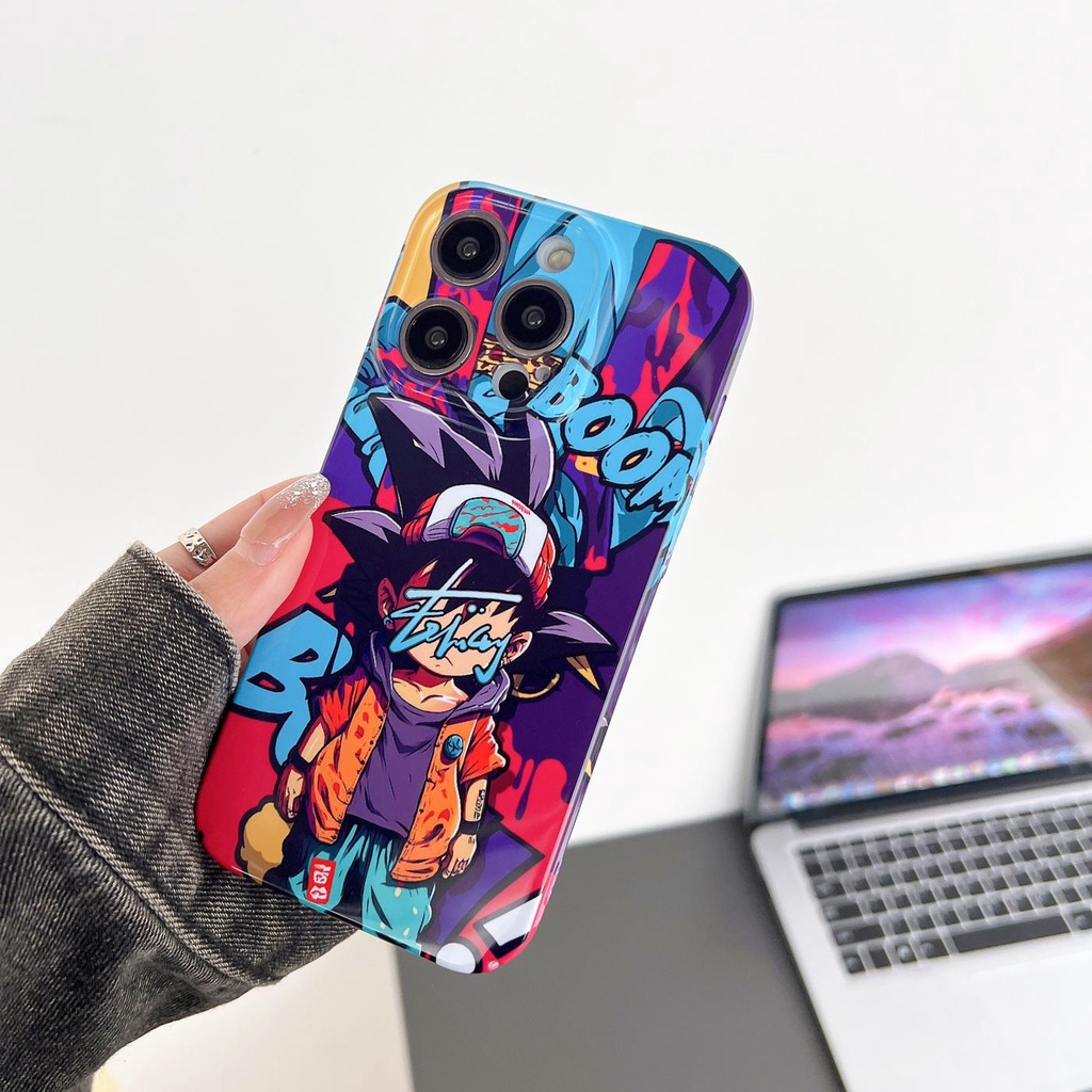 Ốp Điện Thoại Nhựa PC Cứng In Hình Dragon Ball Bảo Vệ Camera Cho iphone 14 13 12 11 Pro MAX XR X / XS MAX 7 / 8 Plus