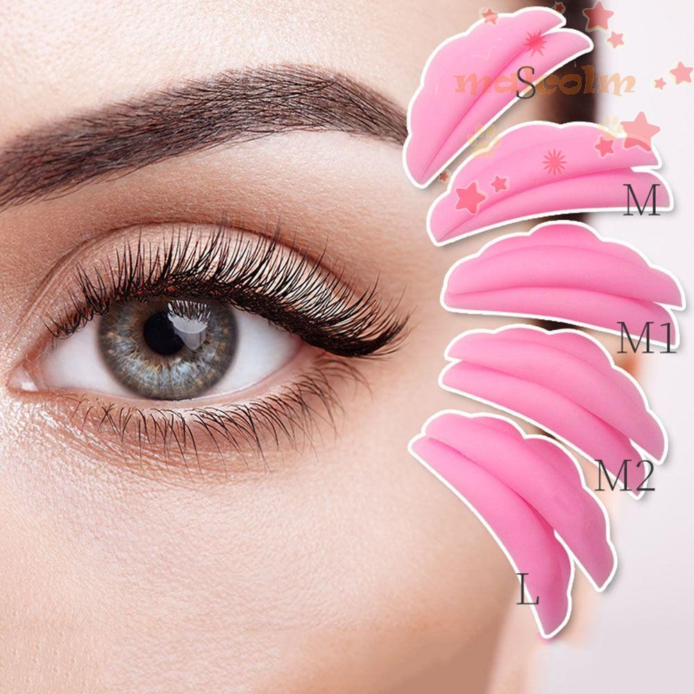 Bộ Đệm Silicone Mềm Nâng Lông Mi MALCOLM Màu Trắng Hồng