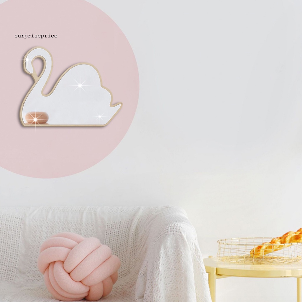 1 Set Decal dán tường Bằng Acrylic Chống Thấm Nước Hình Thiên Nga 3D Tráng Gương Phong Cách Bắc Âu Trang Trí Nhà Cửa