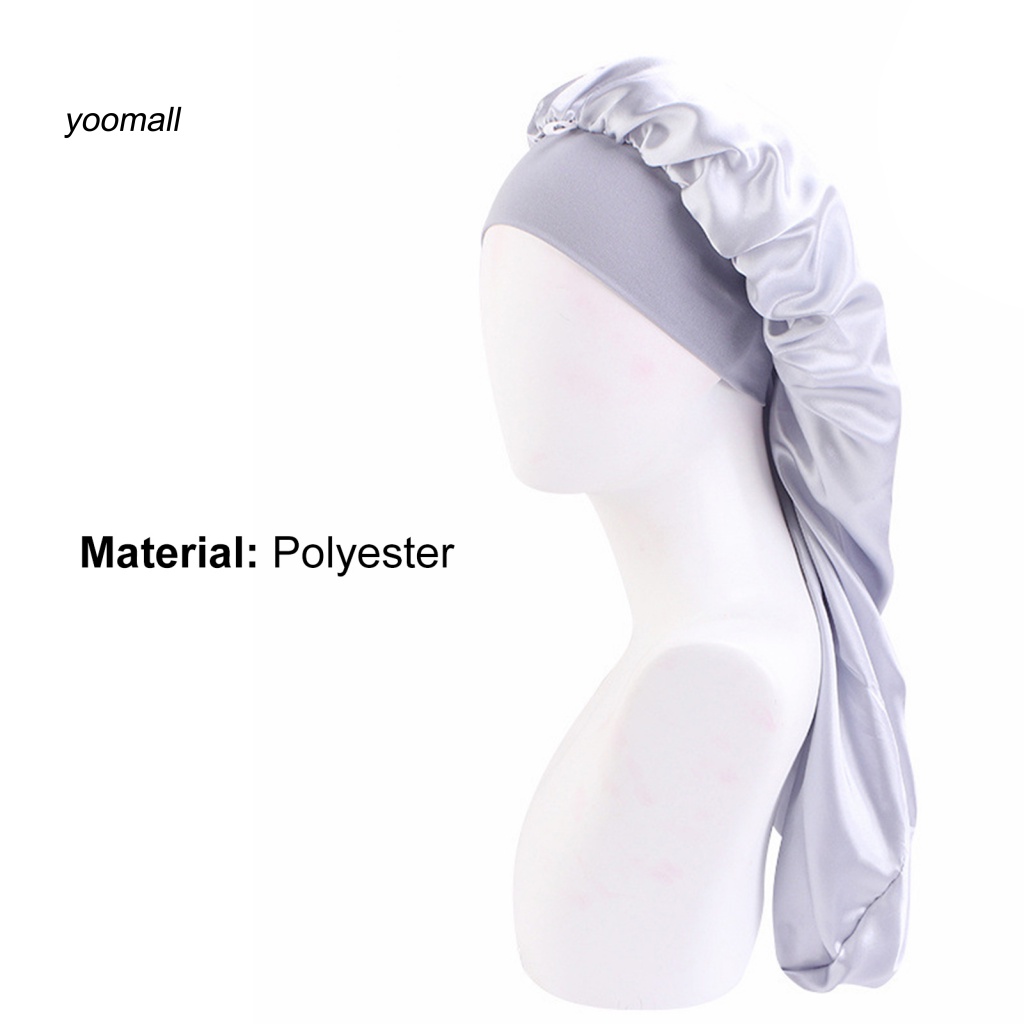 Mũ Trùm Tóc Bằng Satin Nhân Tạo Màu Trơn Độ Co Giãn Cao Cài Khuy