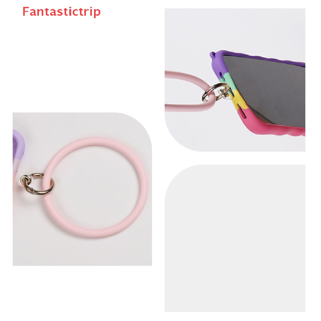 [Fantastictrip] Vòng Đeo Tay Điện Thoại Bằng Silicon Màu Trơn Chống Rơi Chống Thất Lạc Mới