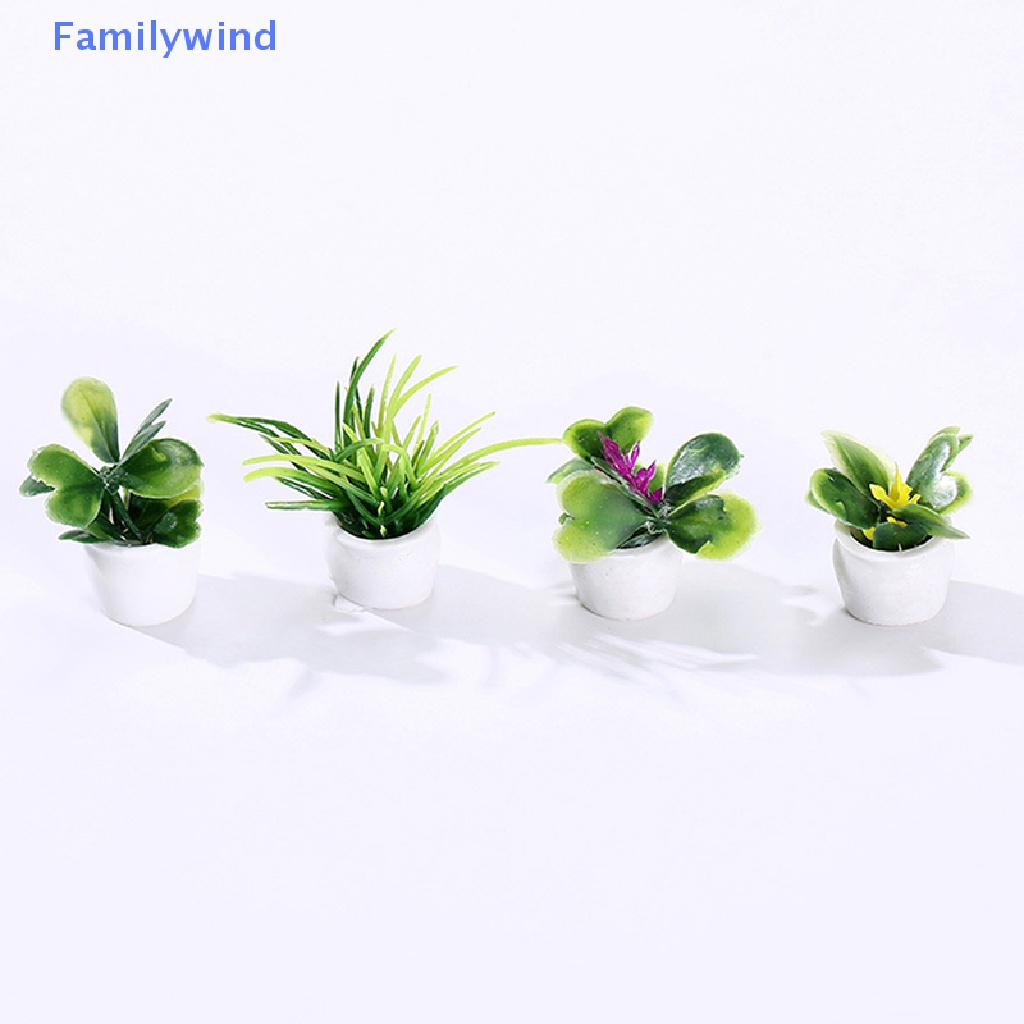 Set 4 Chậu Cây Mini Tỉ Lệ 1: 12 Dùng Để Trang Trí Nhà Búp Bê