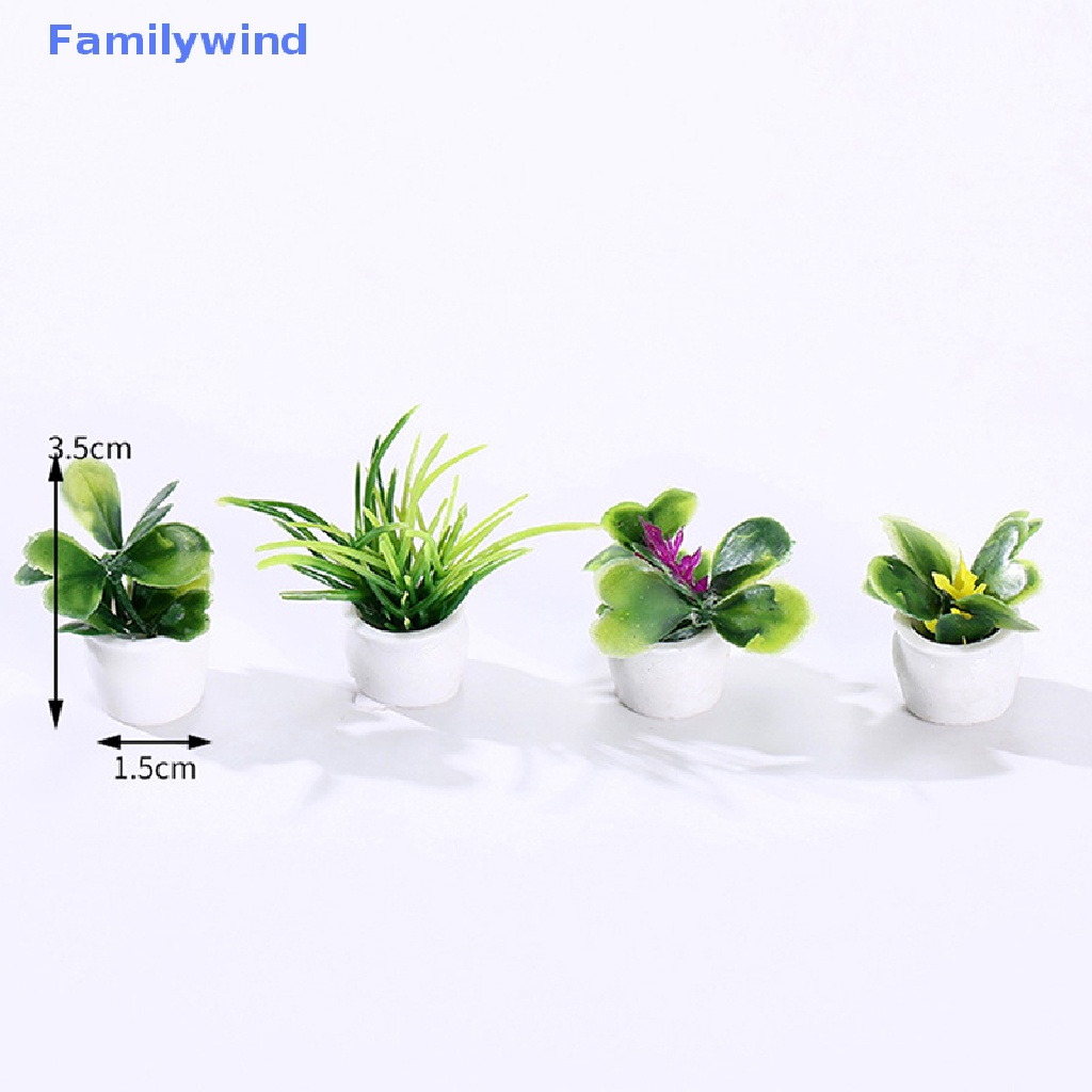 Set 4 Chậu Cây Mini Tỉ Lệ 1: 12 Dùng Để Trang Trí Nhà Búp Bê
