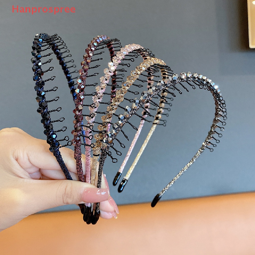 Kẹp Tóc Đính Đá Pha Lê Kim Loại Nhẹ Có Răng Chống Trượt Thời Trang Cho Nữ