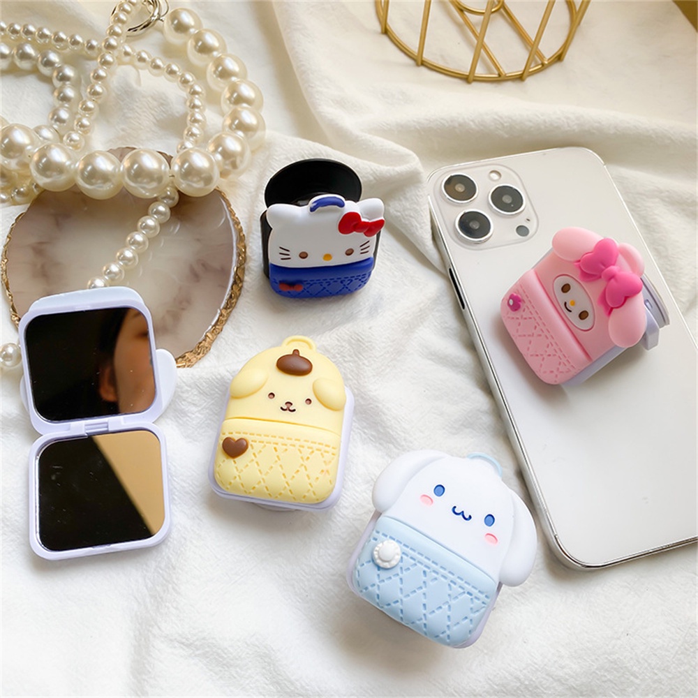 Sanrio Giá Đỡ Điện Thoại Có Thể Gập Lại Kèm Gương Hình Hello Kitty Cinnamonroll