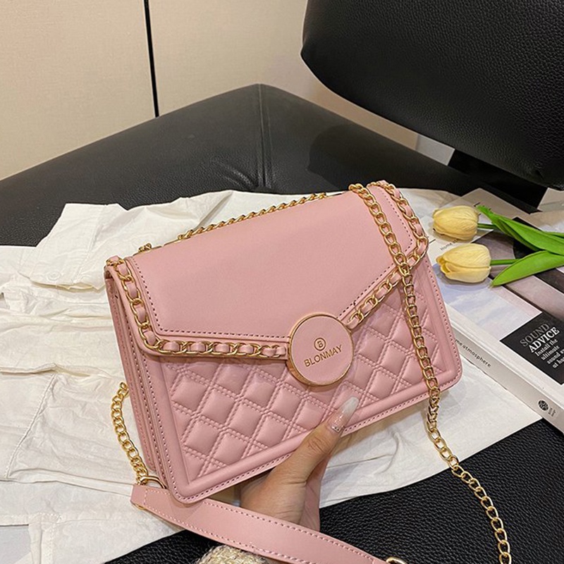 Túi Đeo Vai Dây Xích Khóa Nam Châm Đơn Giản Thời Trang Cho Nữ