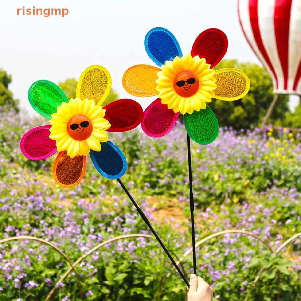 [Giã Gió] Chong Chóng Hoa Hướng Dương Đính Kim Sa Nhiều Màu Sắc Có Thể Gập Lại Trang Trí Nhà Cửa Sân Vườn Cắm Trại