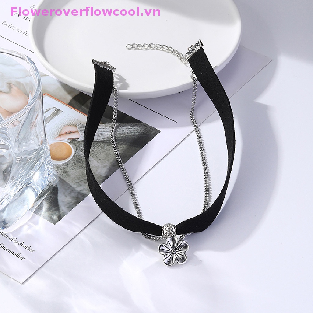 Vòng Cổ Choker Nhung Đen Nhiều Lớp Phong Cách Gothic Cổ Điển Cho Nữ