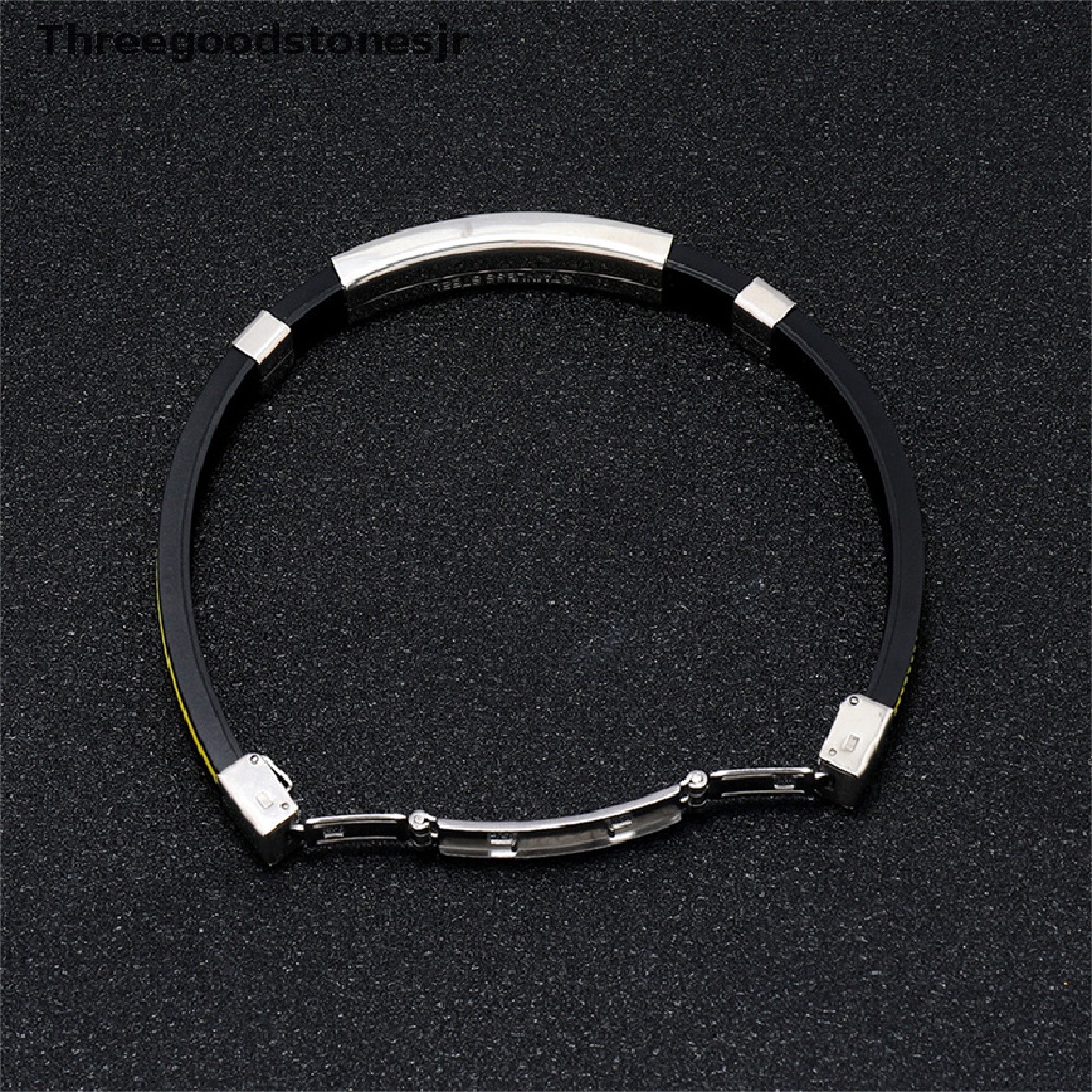 Vòng Tay Silicone Unisex Phối Thép Titan Thanh Lịch JR