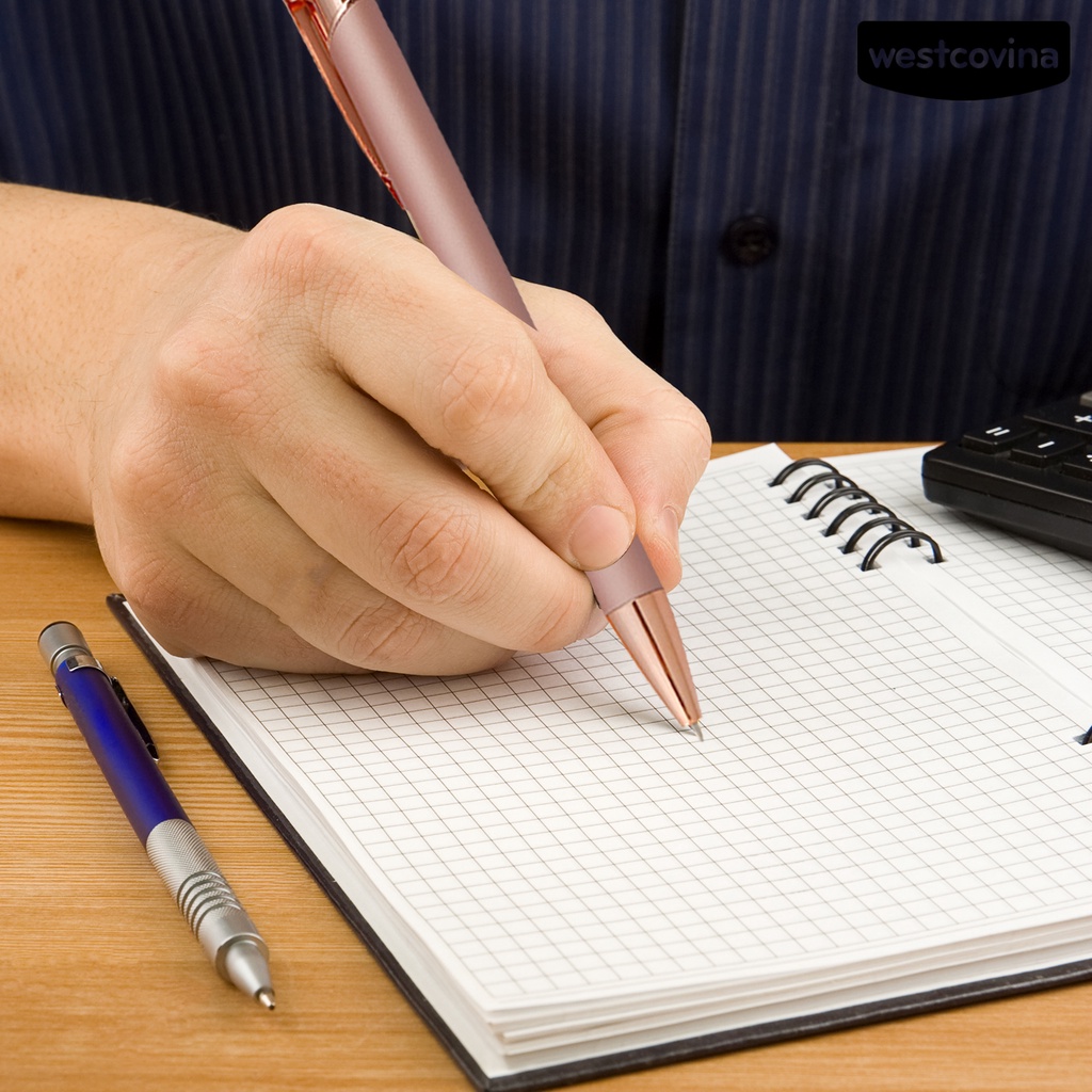 [COD]♪Bút Bi Dạng Nhấn Bằng Kim Loại Tiện Dụng Cho Văn Phòng / Trường Học