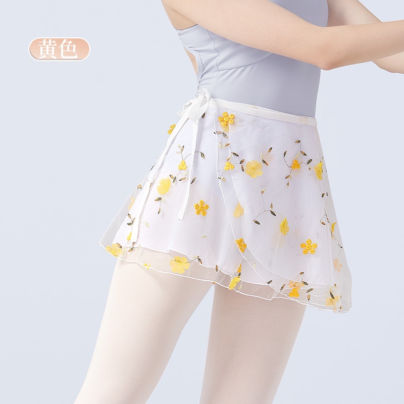 Chân Váy Lưới Dáng Ngắn Xòe Vải Gạc Thêu Trang Trí Thời Trang Mùa Hè Dành Cho Bạn Nữ Mặc Khi Nhảy Múa Ba Lê