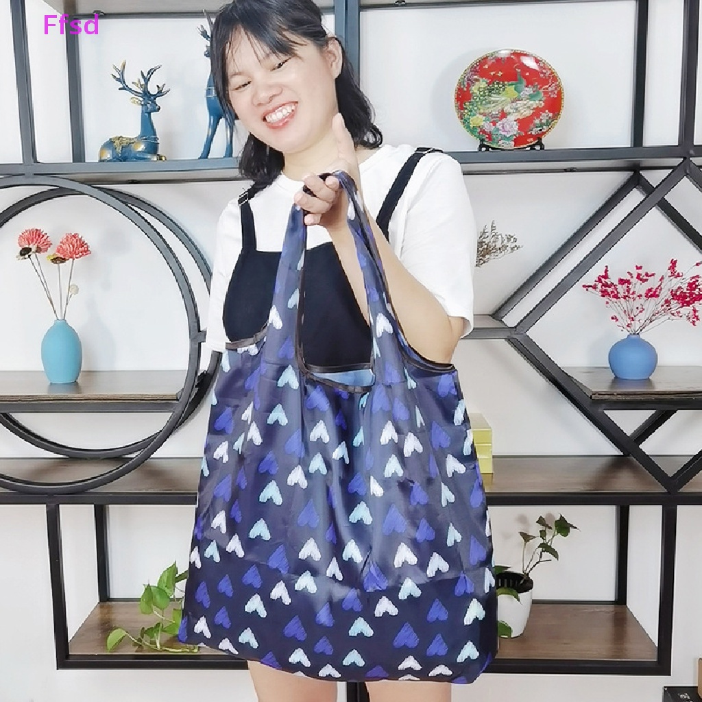 {Ffsd} Hàng Có Sẵn Túi Mua Sắm Vuông Lớn Có Thể Gập Lại Phong Cách California Sáng Tạo Nhỏ Gọn * Bán Chạy