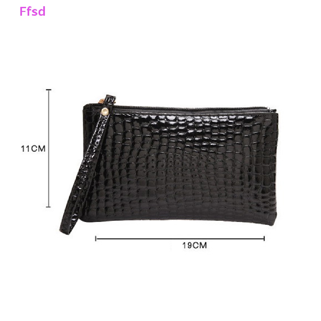 {Ffsd} Ví Đựng Điện Thoại / Tiền Xu / Thẻ Có Dây Kéo Nhỏ Gọn Màu Trơn Cho Nữ * Bán Chạy