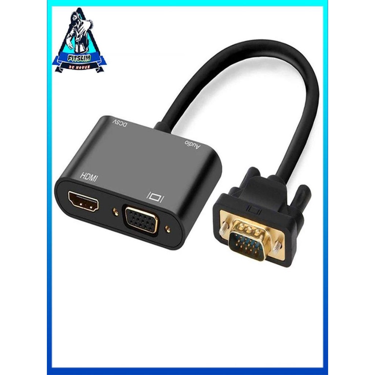 Bộ Chuyển Đổi Màn Hình Vga Sang Hdmi Tương Thích 2 Trong 1 Cáp Âm Thanh Video Độ Nét Cao