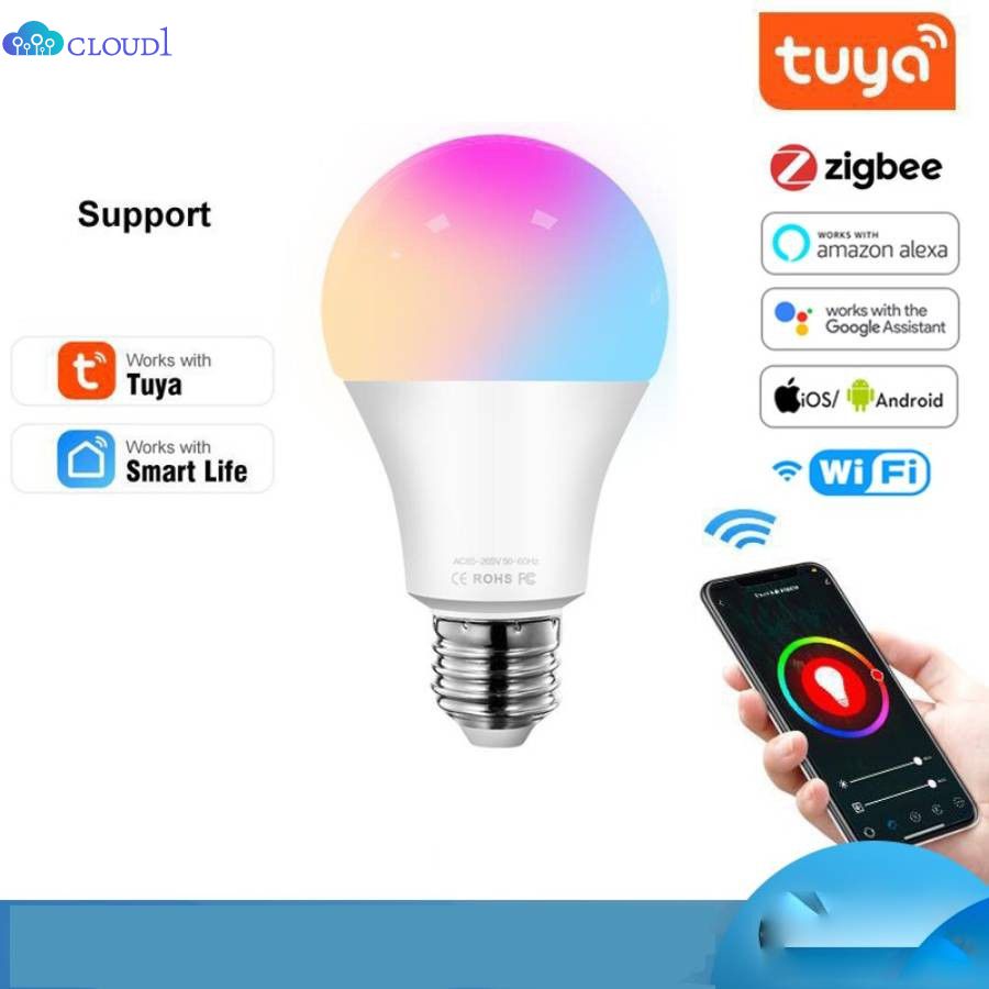 Bóng Đèn Rgb Thông Minh Wifi Đèn Led Đủ Màu Thay Đổi Màu Sắc Gia Dụng Điều Chỉnh Được Độ Sáng E27 Cloud1