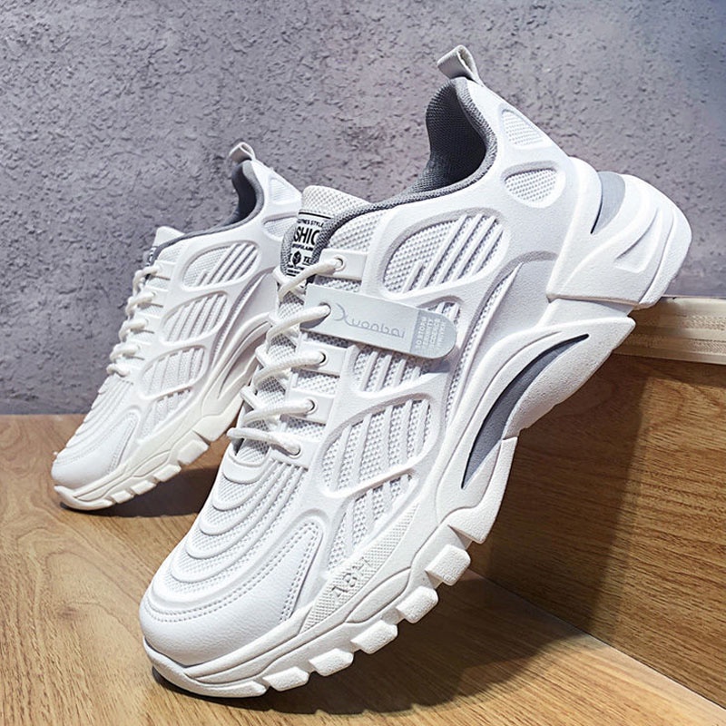 Giày thể thao nam giày nam trắng mới  tăng chiều cao lưới thoáng khí giày sneaker cổ thấp Ace 7453