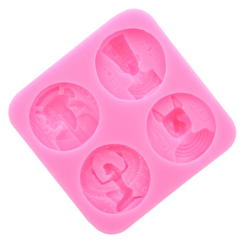 Khuôn Silicone Tạo Hình Làm Bánh Kẹo Hình Đồng Xu Ai Cập Pharaoh Ai Cập DIY