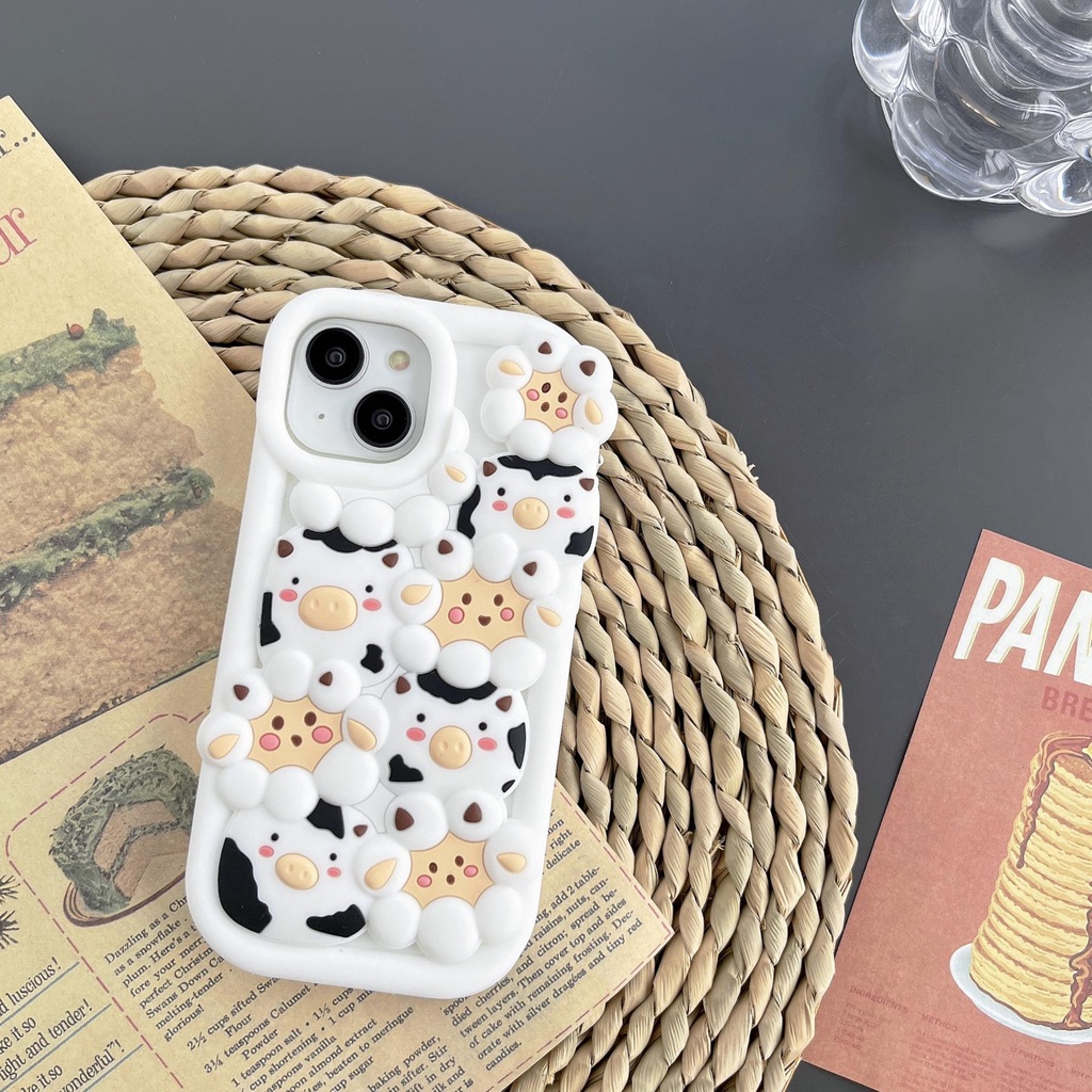 Ốp Điện Thoại TPU Silicon Mềm Chống Sốc In Hình Chú Cừu 3D Bảo Vệ Ống Kính Máy Ảnh Cho iPhone 14 13 12 11 Pro Max