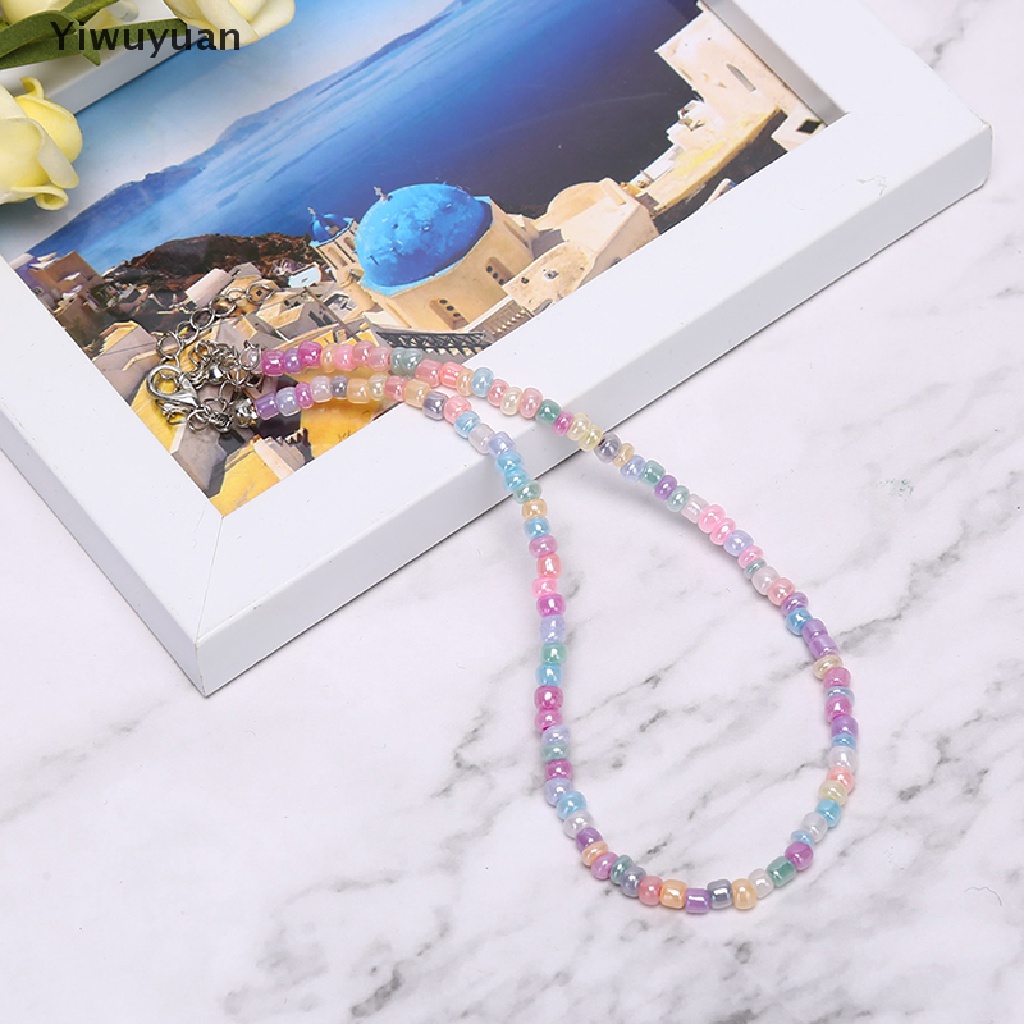 &lt; Yiwuyuan &gt; Vòng Cổ Choker Chuỗi Hạt Nhiều Màu Sắc Thời Trang Boho Làm Quà Tặng Cho Nữ Đa