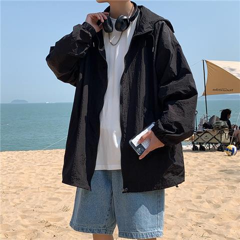 Giao Hàng Trong Vòng 24 Giờ#Ultra Áo Khoác Chống Nắng Siêu Nhẹ Thoáng Khí Dáng Rộng Màu Trơn Phong Cách Hồng Kông Thời Trang Mùa Hè Cho Nam