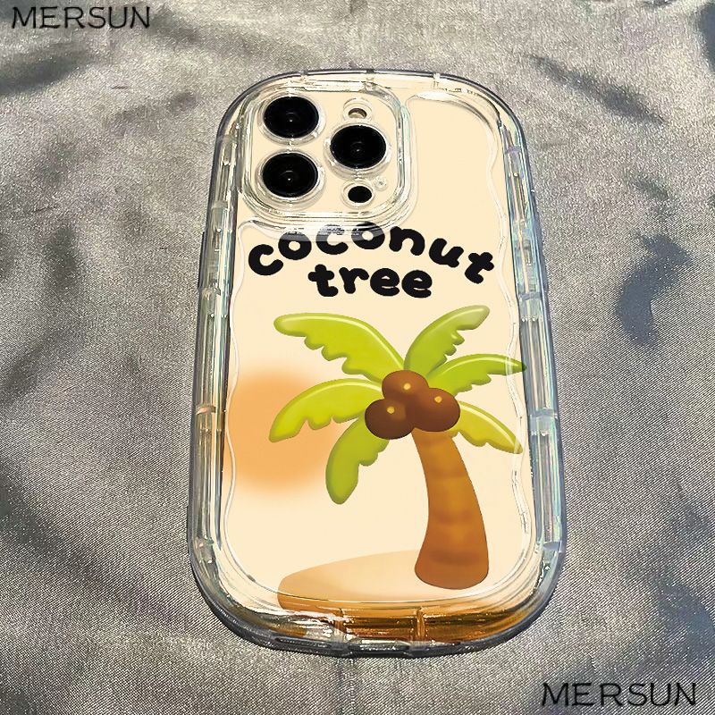 ✅Ốp Điện Thoại Mềm Trong Suốt Chống Sốc In Họa Tiết Cây Dừa Cho Iphone 13promax 1112 Xr 14 8p7 / xs K1U3