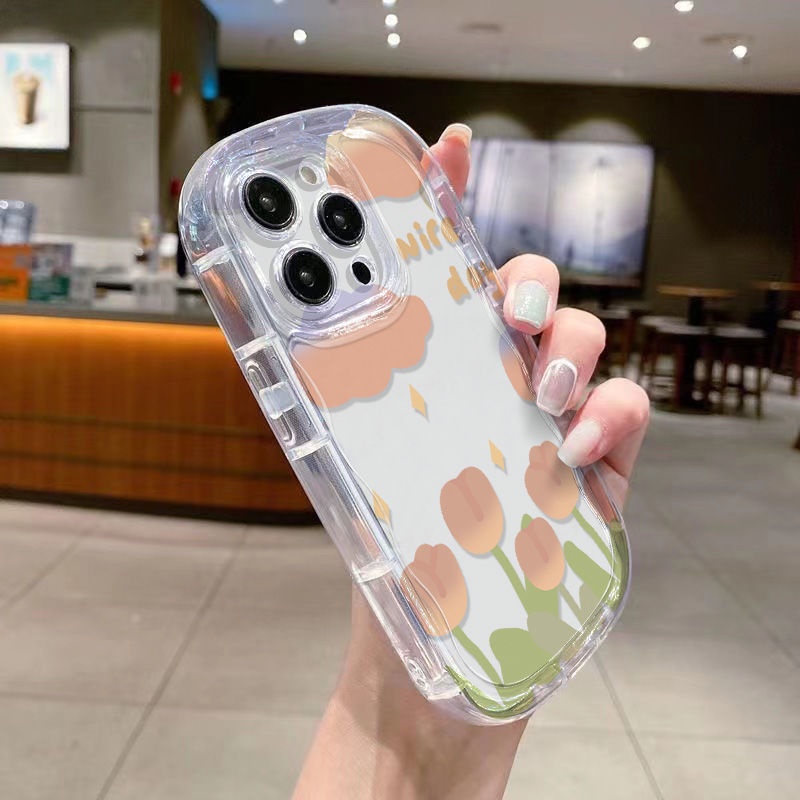 ✅Ốp Điện Thoại Mềm Trong Suốt Chống Sốc Hình Hoa Tulip Cho Iphone Promax 14 / Caiyun 12118pxs 7 xr13