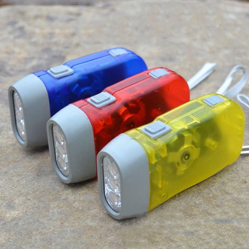 Dharma New 3 LED Torch Light Hand Press Wind Up Flashlight Crank Dynamo Camping Lamp