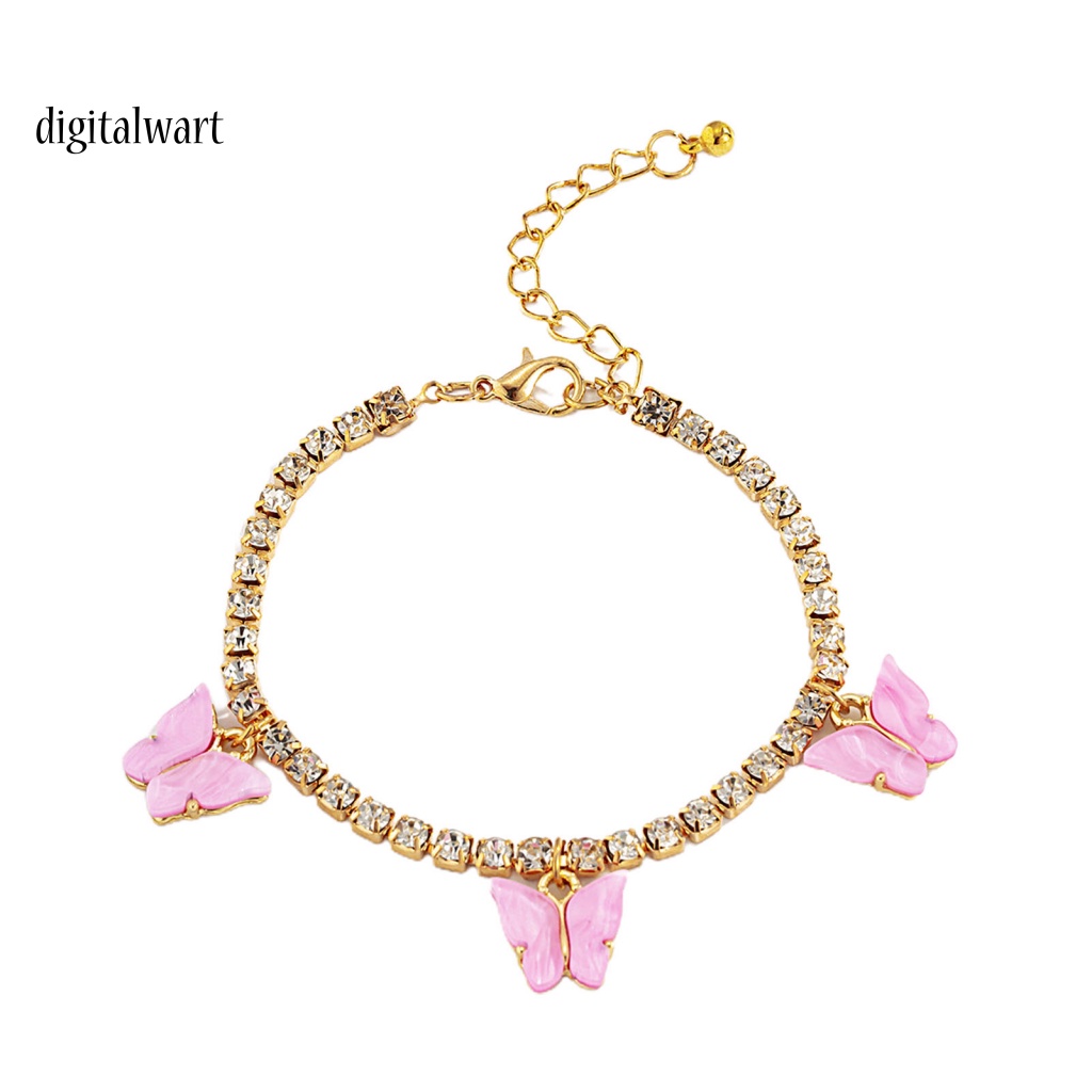 Kỹ Thuật Số| Vòng Tay Hình Bướm Đính Đá Lấp Lánh Đơn Giản Cho Nữ