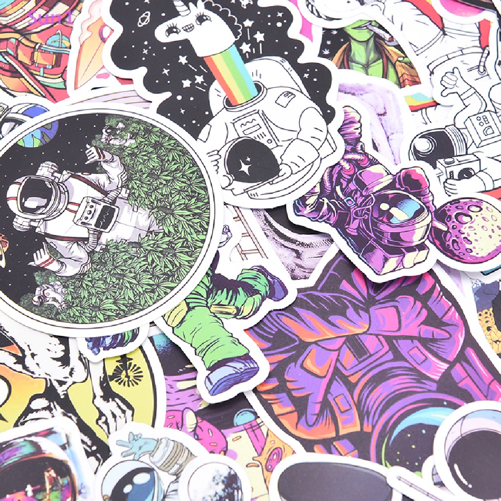 Bộ 50 Miếng Dán Graffiti Sun1 &gt; 50 Chống Thấm Nước Hình Phi Hành Gia Dùng Trang Trí Ván Trượt / Laptop / Vali DIY