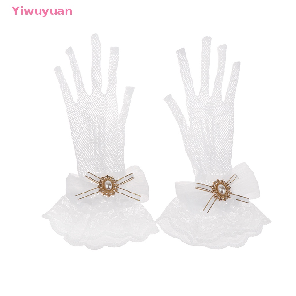 &lt; Yiwuyuan &gt; Găng Tay Ren Lưới Đính Nơ Phong Cách Lolita Mới Cho Bé Gái