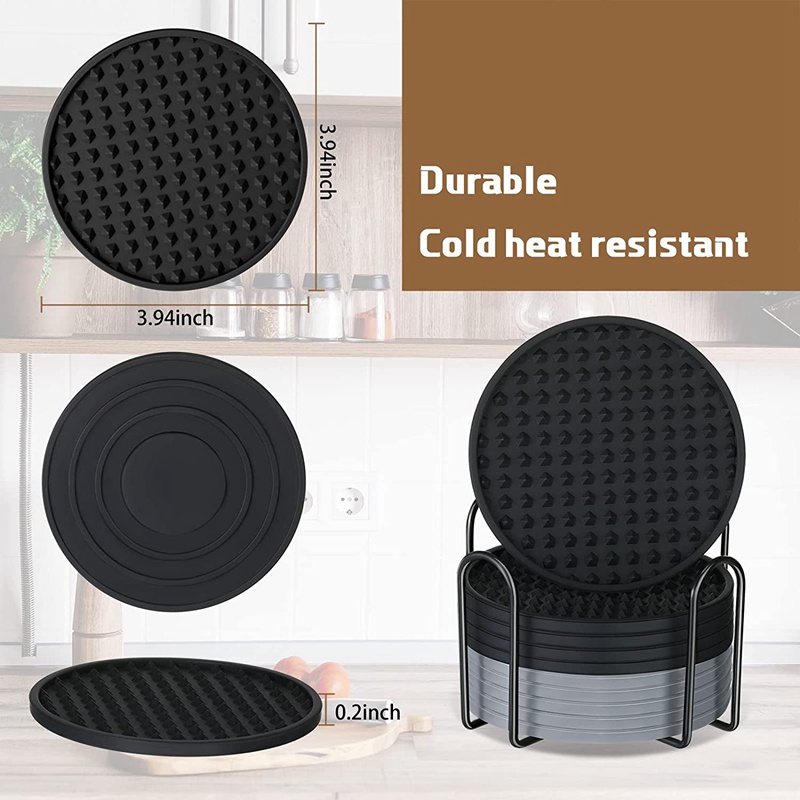 Bộ 10 Đế Lót Ly Bằng Silicone Chịu Nhiệt Chống Trượt Tiện Dụng