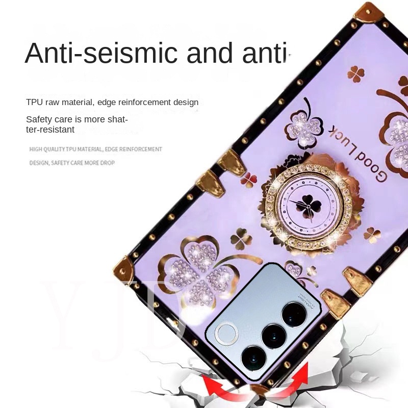 Ốp Điện Thoại Chống Sốc Hình Vuông Cho Vivo V27 Pro V27e