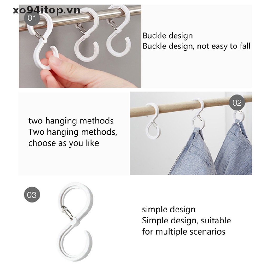 Set 8 Móc Treo Quần Áo Hình Chữ S Tiện Dụng