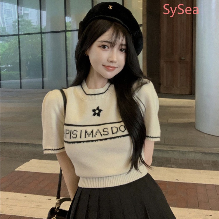 Áo Dệt Kim Thêu Chữ Thời Trang Mùa Hè Cho Nữ