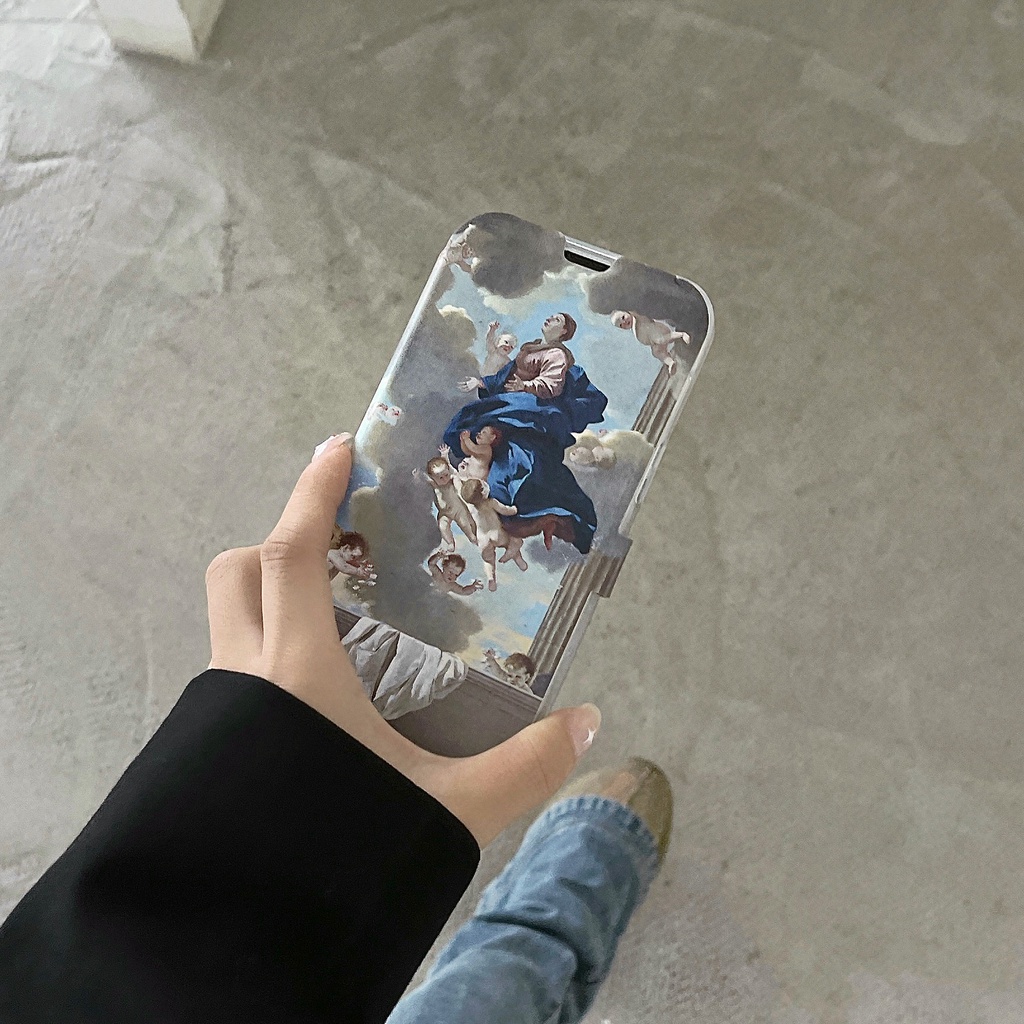 Ốp Điện Thoại TPU Silicone Dẻo Trong Suốt Chống Rơi In Hình Tranh Sơn Dầu Cổ Điển Cho iPhone 11 12 13 14 PRO MAX