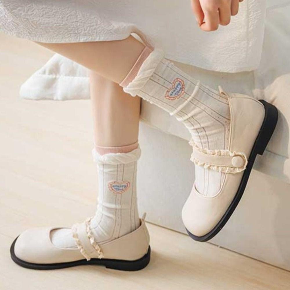 Vớ Lụa Thủy Tinh Mềm Mại Thấm Hút Mồ Hôi Họa Tiết Kẻ Sọc Trong Suốt Dễ Thương Dành Cho Nữ