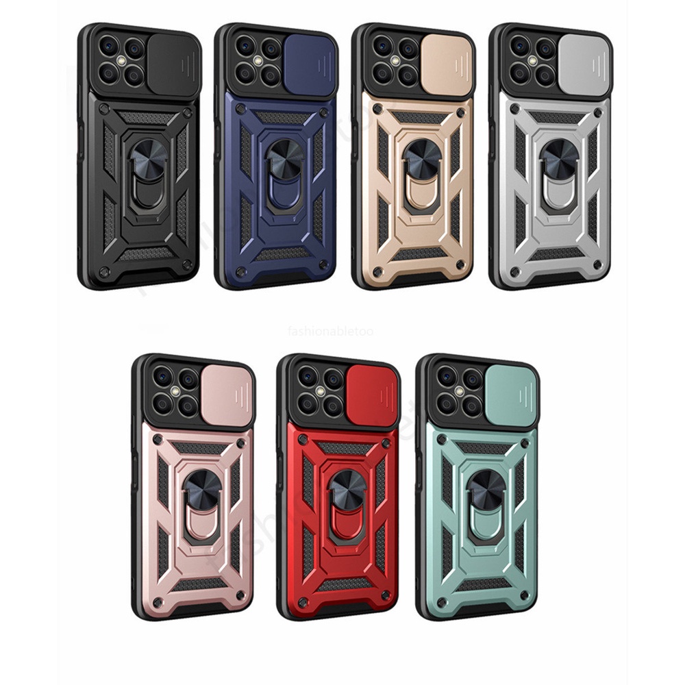Ốp Điện Thoại Dạng Giáp Có Vòng Đỡ Chống Sốc Cho Honor X9 X8a X7a X6 X 9 X 8a X 6 X 7a HonorX9 HonorX8a HonorX7a HonorX6 4G 5G