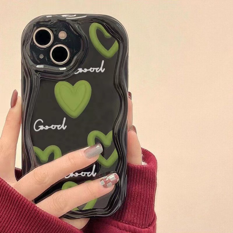 Ốp Điện Thoại Silicon TPU Mềm Chống Sốc In Họa Tiết Trái Tim Cho Iphone 14 Plus 13 Pro Max 12 Mini 11 X Xs Xr 8 7
