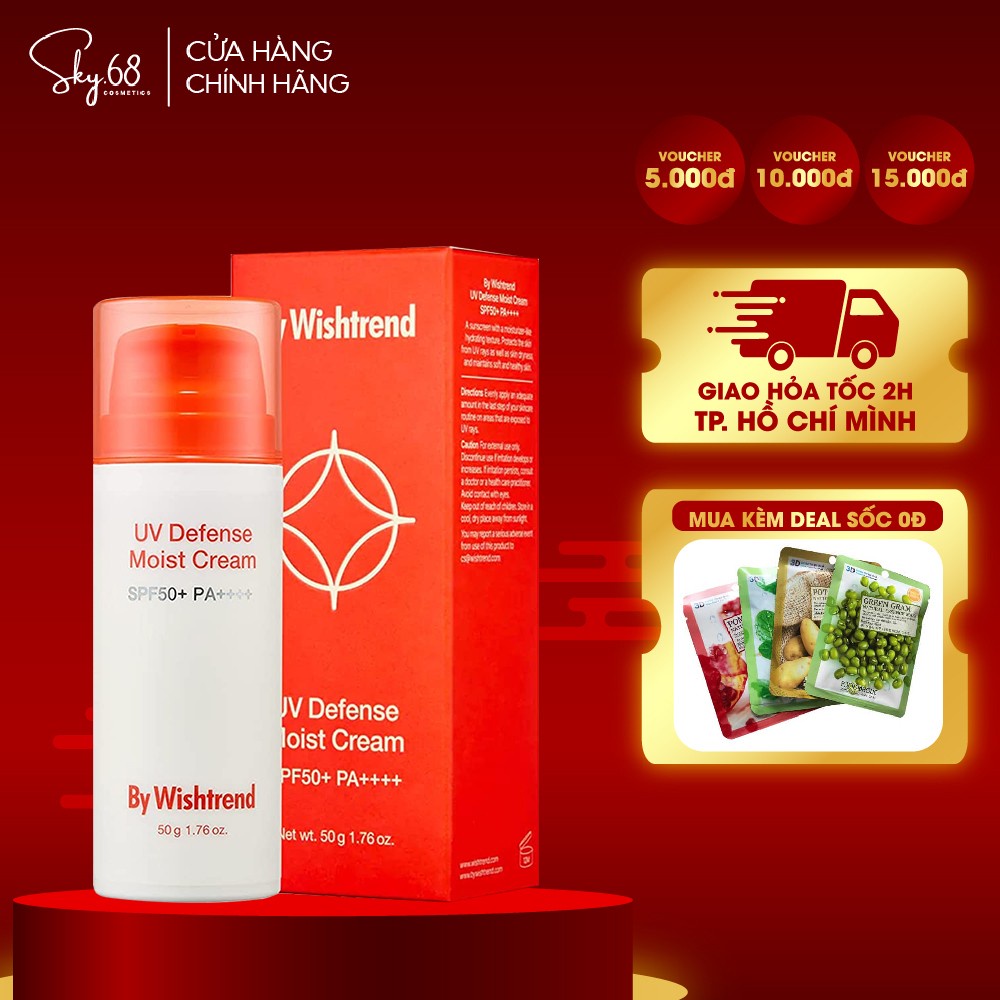 Kem Chống Nắng By Wishtrend UV Defense Moist Cream SPF50+PA++++ 50g