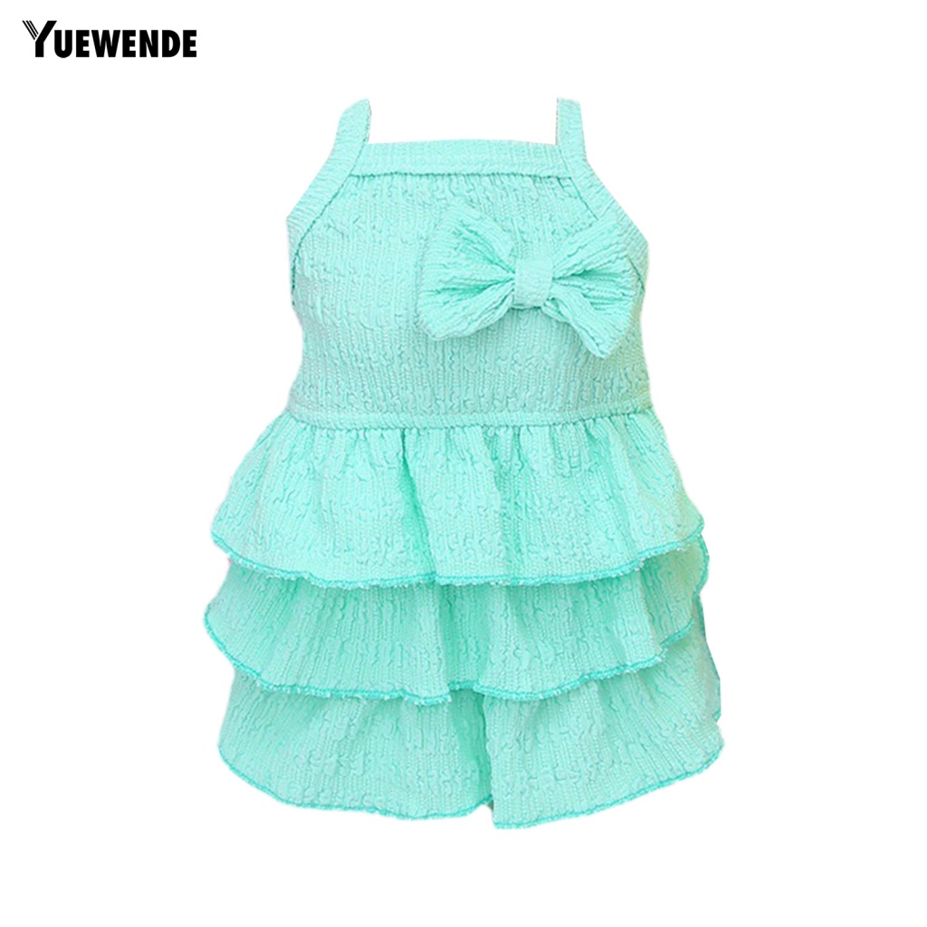 Yue.z Đầm Công Chúa Viền Bèo Nhún Nhiều Lớp Màu Sắc Tươi Sáng Mặc Hằng Ngày Cho Cún