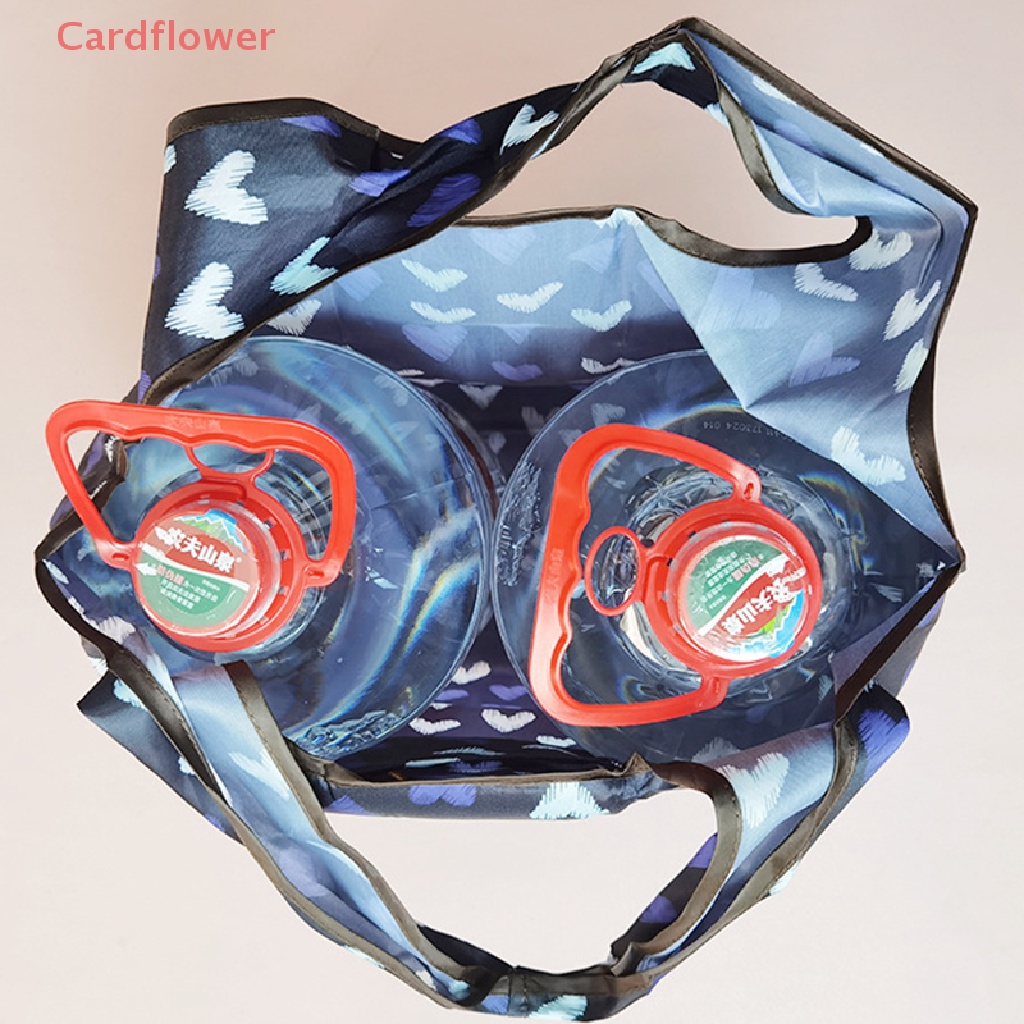< Cardflower > Hàng Có Sẵn Túi Mua Sắm Vuông Sức Chứa Lớn Có Thể Gập Lại Phong Cách California Sáng Tạo Mới