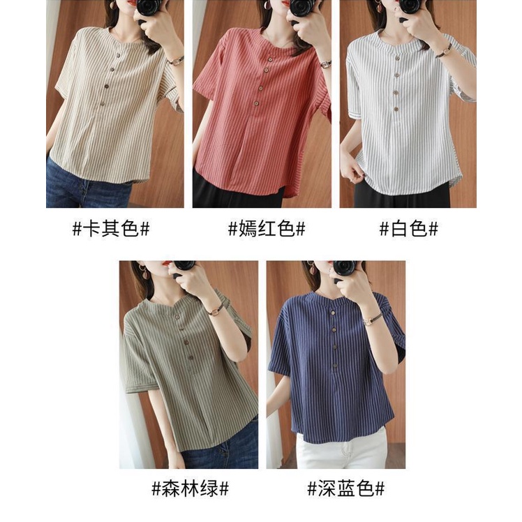 Áo Thun Cotton Lanh Tay Ngắn Dáng Ôm Thời Trang Mùa Hè 2023 Dành Cho Nữ