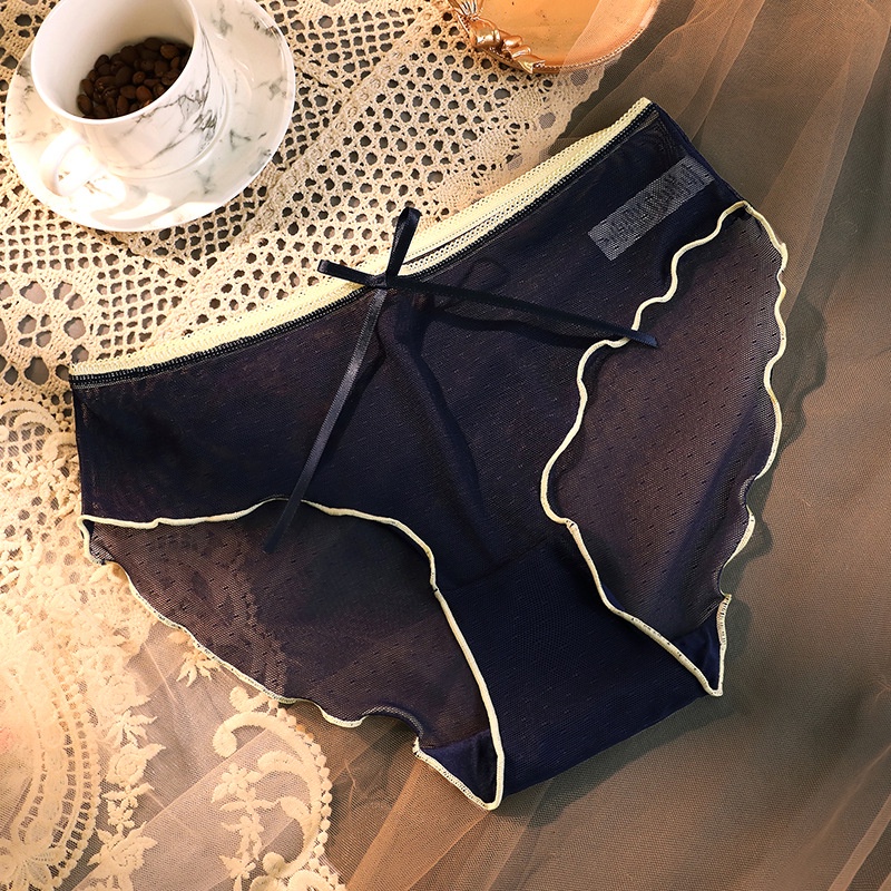 Quần Lót Tam Giác Phối Ren Lưới Siêu Mỏng Trong Suốt Thời Trang Mùa Hè Quyến Rũ Cho Nữ
